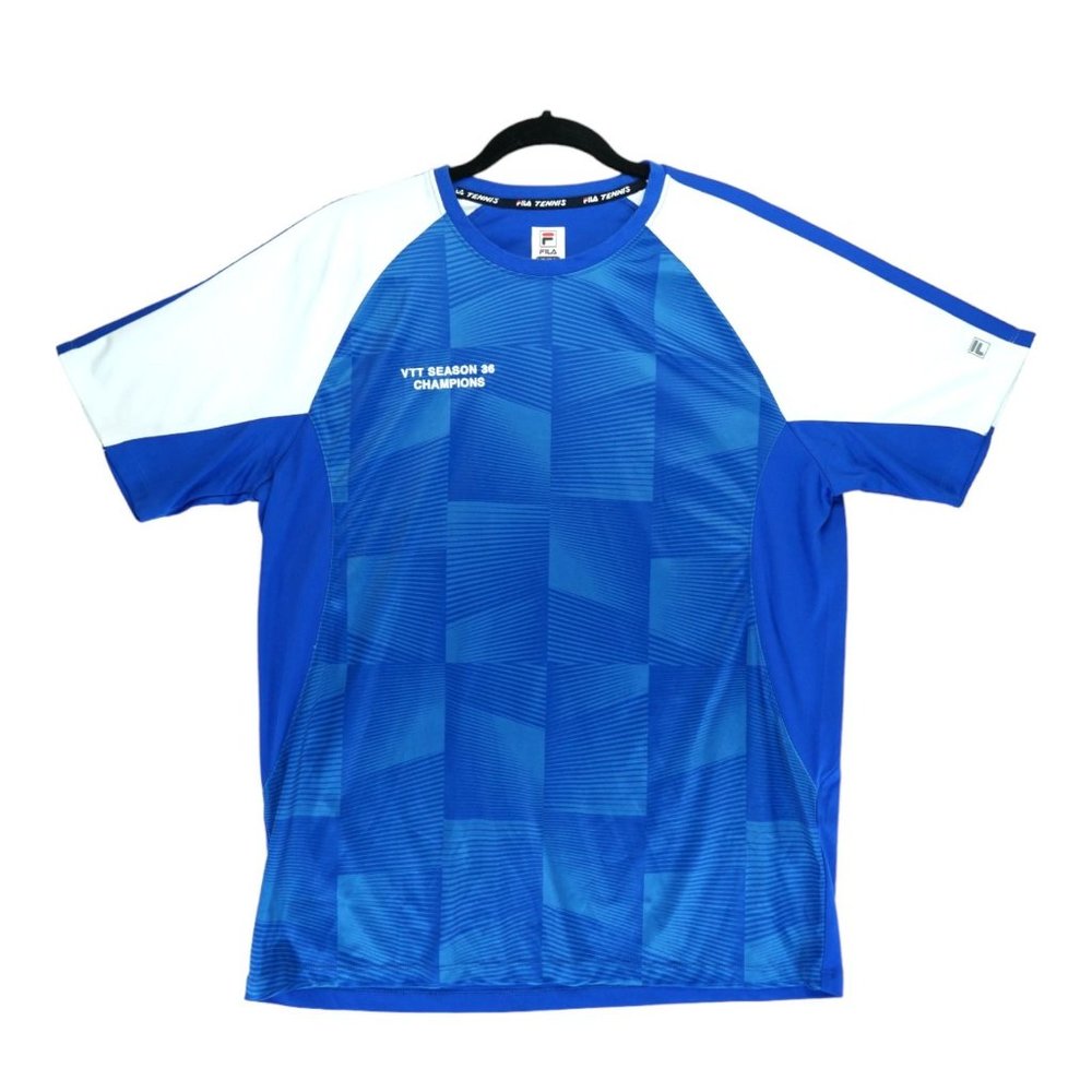 Fila Tennis Jersey Tshirt Short Sleeve Men's Size L - VTT Season‎ 36 Champions